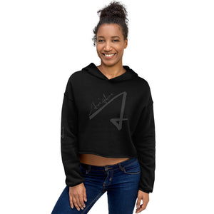 Women Crop Hoodie Black